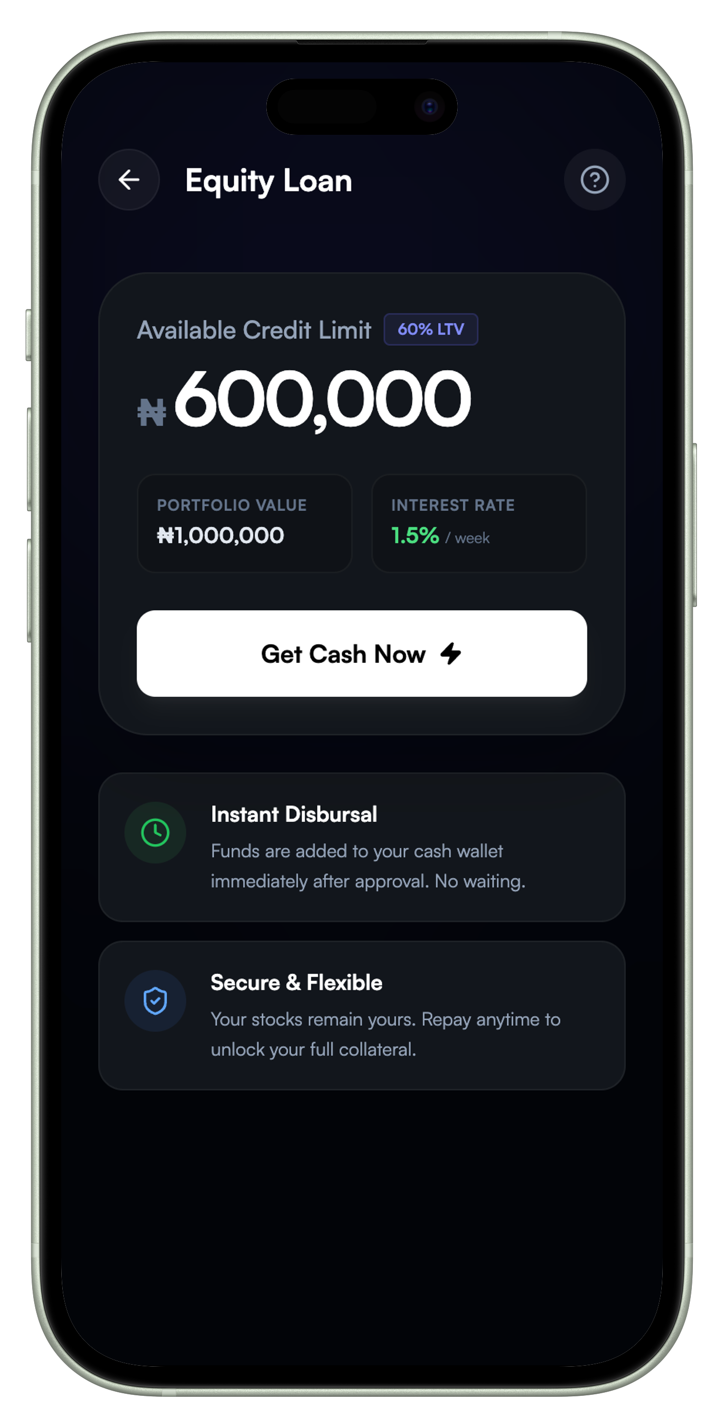 Borrow Against Nigerian Stocks — Instant Collateralized Loans on xNG